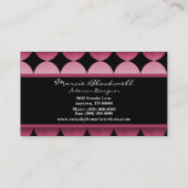 Carte de visite Retro Flair, Fuchsia (Dos)