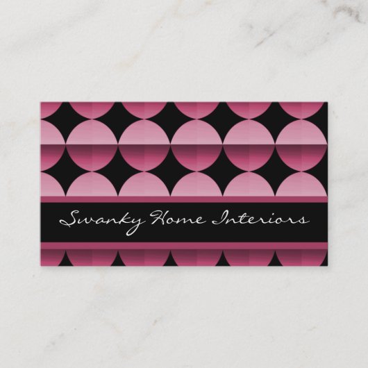Carte de visite Retro Flair, Fuchsia (Devant)