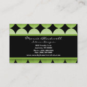 Carte de visite rétro Flair, Lime Green (Dos)