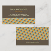 Carte De Visite Rétro ! Fleurs : : Brun, orange, beige (Devant / Derrière)