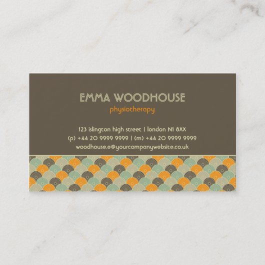 Carte De Visite Rétro ! Fleurs : : Brun, orange, beige (Devant)