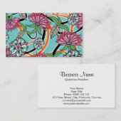 Carte De Visite Rétro floral (Devant / Derrière)
