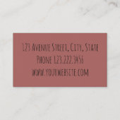 Carte De Visite Rétro, floral, élégant, cru (Dos)