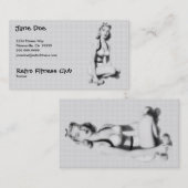 Carte De Visite Rétro forme physique B/W (Devant / Derrière)