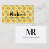 Carte De Visite Retro Fruit Orange Designer Motif (Devant / Derrière)