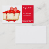 Carte De Visite Rétro gâteau au fromage mignon de fraise de (Devant / Derrière)