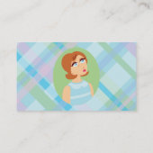 Carte De Visite Retro Girl Blue (Dos)