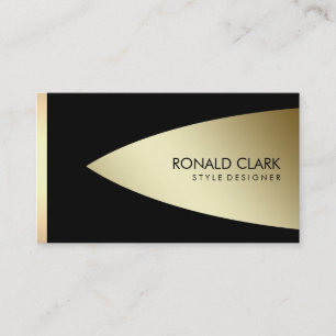 Carte De Visite Retro Gold Black Metal Services financiers