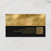 Carte De Visite Rétro Gold Disco Ball Mirror | Code QR (Dos)