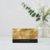 Carte De Visite Rétro Gold Disco Ball Mirror | Code QR (Debout devant)