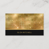 Carte De Visite Rétro Gold Disco Ball Mirror | Code QR (Devant)