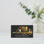 Carte De Visite Retro Gold Home Moving Truck (Debout devant)