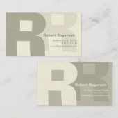 Carte De Visite Rétro grand R à deux lettres élégant (Devant / Derrière)
