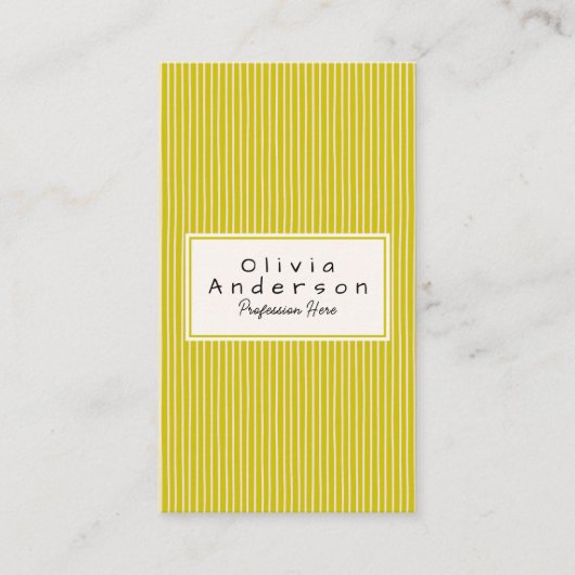 Carte De Visite Retro Green Stripes tendance moderne Funky QR Code (Devant)