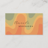 Carte De Visite Retro Groove Liquid Abstrait (Devant)