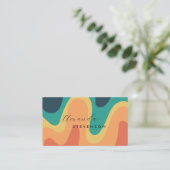 Carte De Visite Retro Groove Liquid Abstrait IV (Debout devant)