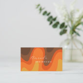 Carte De Visite Retro Groove Liquid Abstrait V (Debout devant)