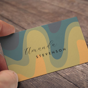 Carte De Visite Retro Groove Liquide Abstrait II