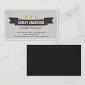 Carte De Visite Retro Grunge noir et blanc (Devant / Derrière)