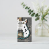 Carte De Visite Rétro guitare électrique de drapeau américain (Debout devant)