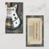 Carte De Visite Rétro guitare électrique de drapeau américain (Devant / Derrière)