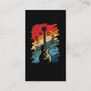 Carte De Visite Retro Guitare Notes musicales Musicien Guitariste