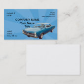 Carte De Visite Rétro hotrod bleu (Devant / Derrière)