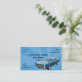 Carte De Visite Rétro hotrod bleu (Debout devant)
