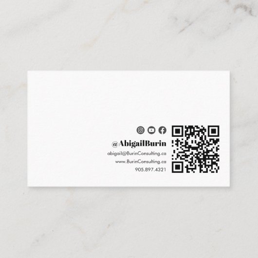 Carte De Visite Retro IG Facebook Youtube | Social Media QR Code (Dos)
