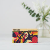 Carte De Visite Retro Jazz Abstrait Professionnel (Debout devant)