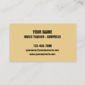 Carte De Visite Retro Jazz Abstrait Professionnel (Dos)