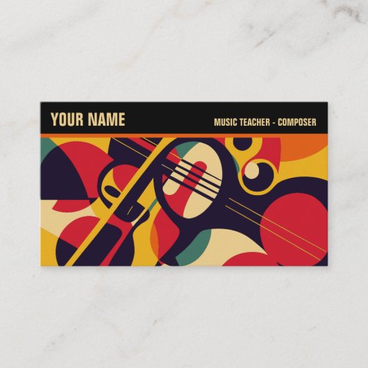 Carte De Visite Retro Jazz Abstrait Professionnel (Devant)
