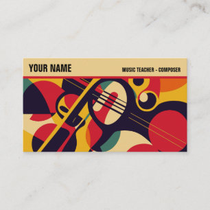 Carte De Visite Retro Jazz Abstrait Professionnel