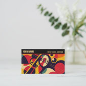 Carte De Visite Retro Jazz Abstrait Professionnel (Debout devant)