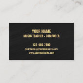 Carte De Visite Retro Jazz Abstrait Professionnel (Dos)