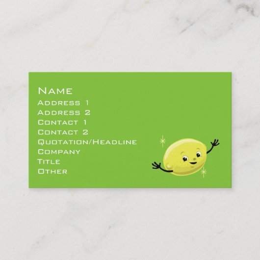 Carte De Visite Retro Lemon Guy (Devant)