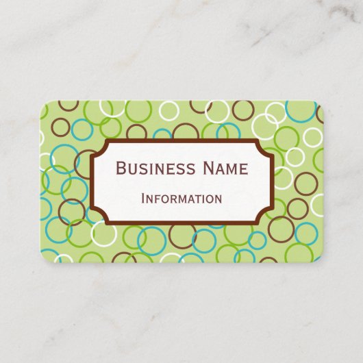 Carte de visite Retro Lime Circles (Devant)
