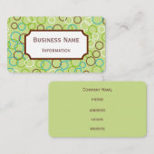 Carte de visite Retro Lime Circles (Devant / Derrière)