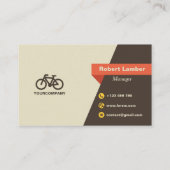 Carte De Visite Rétro Logo à vélo Orange Moderne (Dos)