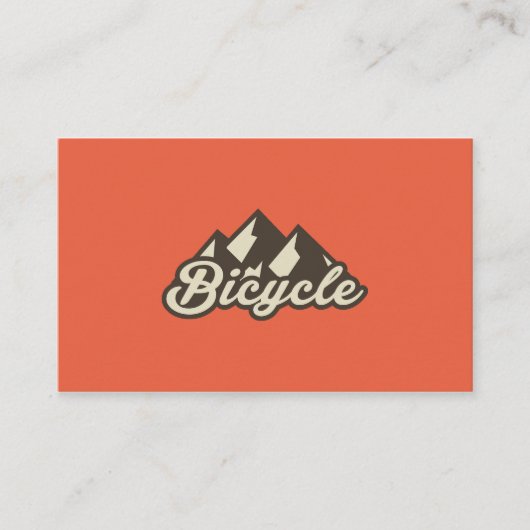 Carte De Visite Rétro Logo à vélo Orange Moderne (Devant)