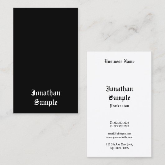 Carte De Visite Retro Look Classic manuscrit Modèle de script (Devant / Derrière)