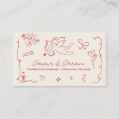 Carte De Visite Retro Love Illustrations Matchmaking Dating Coach (Devant)