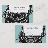 Carte De Visite Rétro machine à écrire élégante moderne de cru (Devant / Derrière)