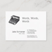 Carte De Visite Rétro machine à écrire silencieuse de luxe (Devant)