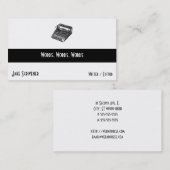 Carte De Visite Rétro machine à écrire silencieuse de luxe (Devant / Derrière)