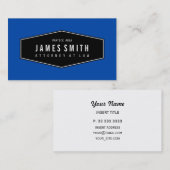 Carte De Visite Rétro mandataire élégante de cobalt (Devant / Derrière)