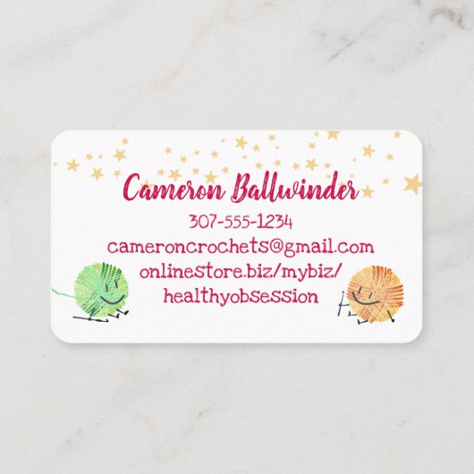 Carte De Visite Retro mignon saut scribble fil crochet crochets (Dos)