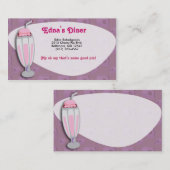 Carte De Visite Rétro milkshake de fraise (Devant / Derrière)