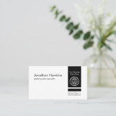 Carte De Visite Retro Minimalist Vertical Black Private Enterprise (Debout devant)