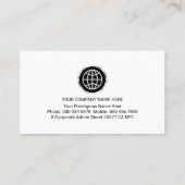 Carte De Visite Retro Minimalist Vertical Black Private Enterprise (Dos)